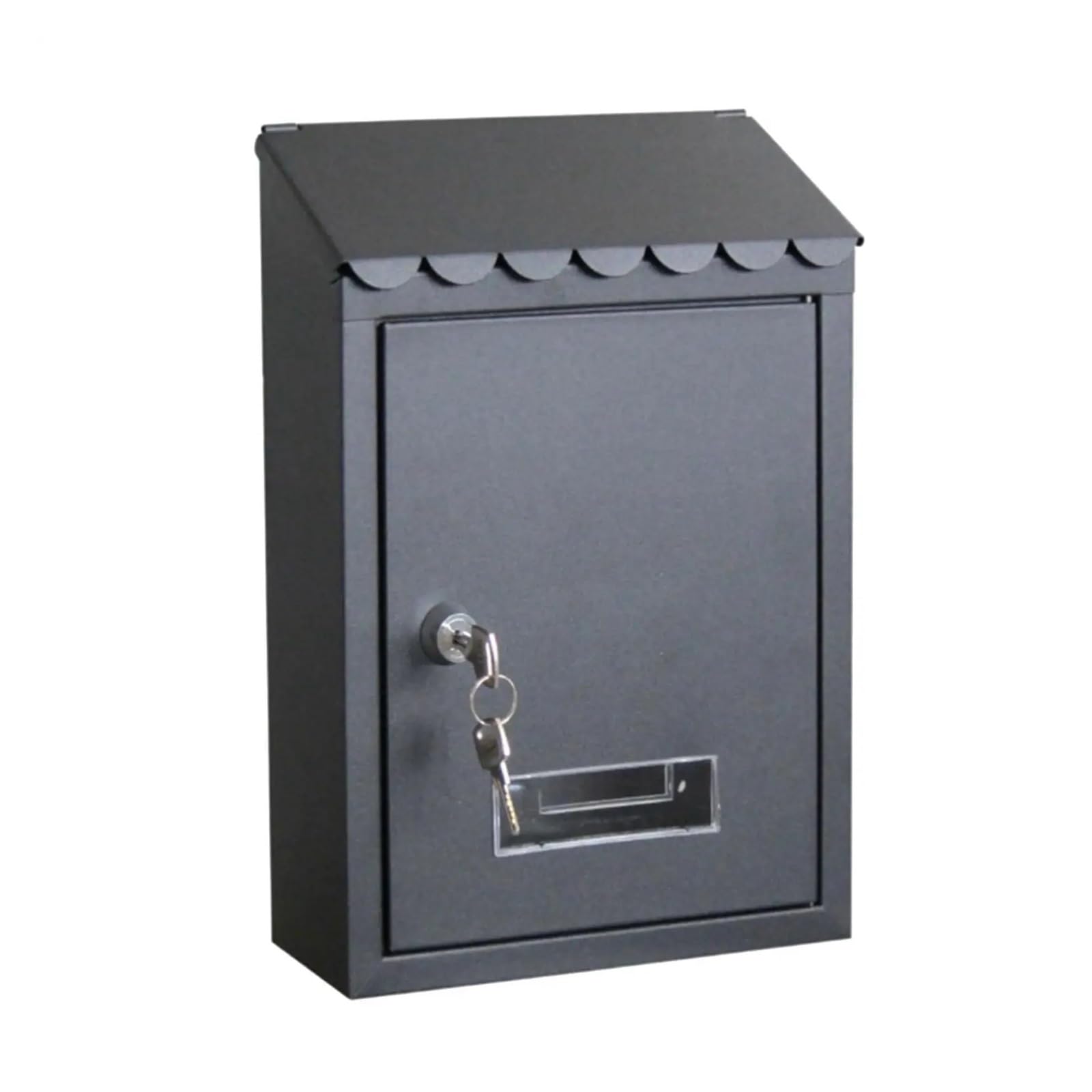 Post Box Rust-proof Mailbox 22x6.5x30CM Wall Mounted Mail Box Secure Case(Sand Black)