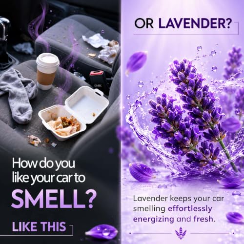 Image of Lavender Premium Car Perfume Luxury Spray 50 ML with Hanging Card /Travel Friendly Car Air Fresheners 350+ Sprays /Car Accessories Interior /Eliminates Bad Odour for Car, Office & Home