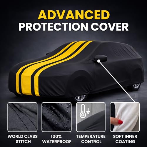 Image of Autofy Car Cover Waterproof CARIZMA for Maruti S-Presso [Year 2019 Onwards] - S-Presso Car Cover Dust & UV Protection S-Presso Car Body Cover with Mirror Pocket Soft Cotton Lining