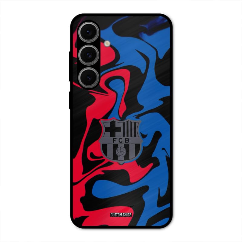 Image of PrintShield FC Barcelona Comic Back Cover for Samsung Galaxy S24 FE, Shockproof Printed Phone Case with Soft TPU Sides & Anti-Slip Grip