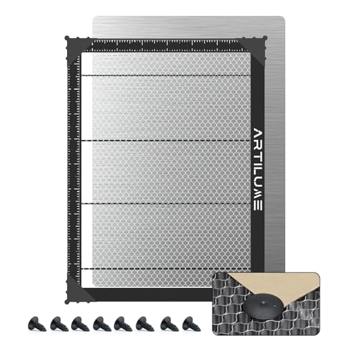 Artilume Honeycomb Laser Bed 15.7x11.8 / 400x300mm for Laser Engraver Heat-Resistant Laser Work Table with Measuring Scale Desktop Protection for Artilume T1 U1 and Other Machines