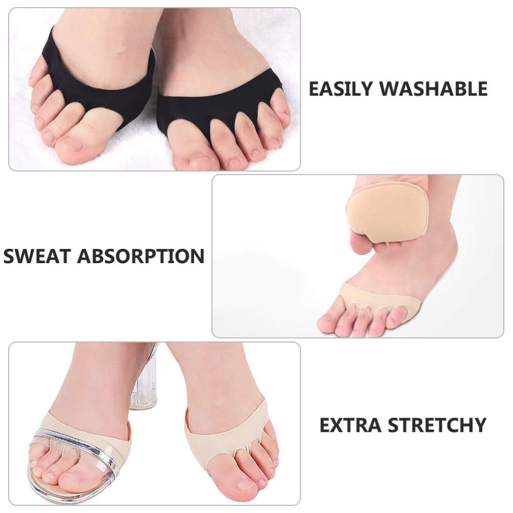 HEALLILY Forefoot Pad 4 Pairs Honeycomb Fabric Metatarsal Pads Forefoot Cushioning Shoe Support Toe Socks Foot Cushions Support Sleeves 3