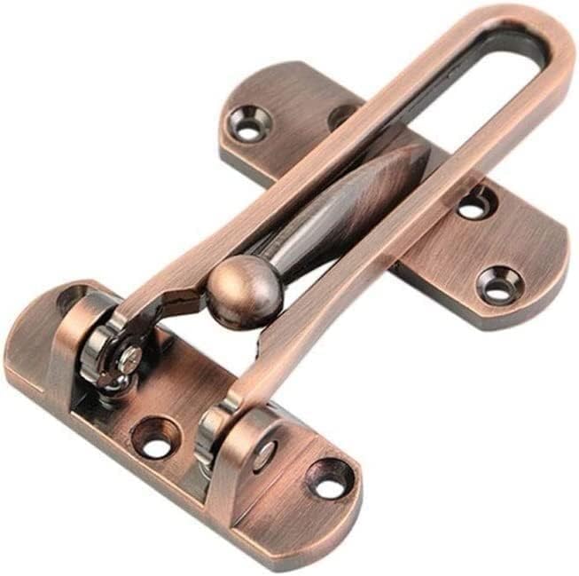 Slide Bolt Gate Latch, 1Pc Zinc Alloy Door Bolt Sliding Lock Bolt Lock Hotel Office Chain Gate Cabinet Latches Decorative Hardware(Reddish Brown)