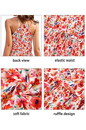 Image of Newshows Women's Summer Casual Dress Cute A Line Ruffle Hem Flattering Fit Beach Vacation Sundress