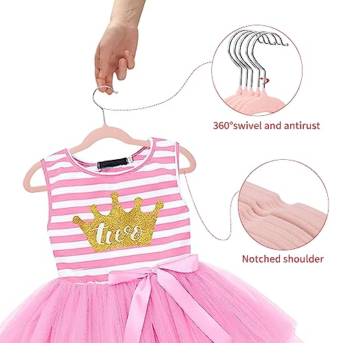 MangoKit Children's Velvet Non-Slip Hangers, Pink, 32 Pack Velvet - Image 3