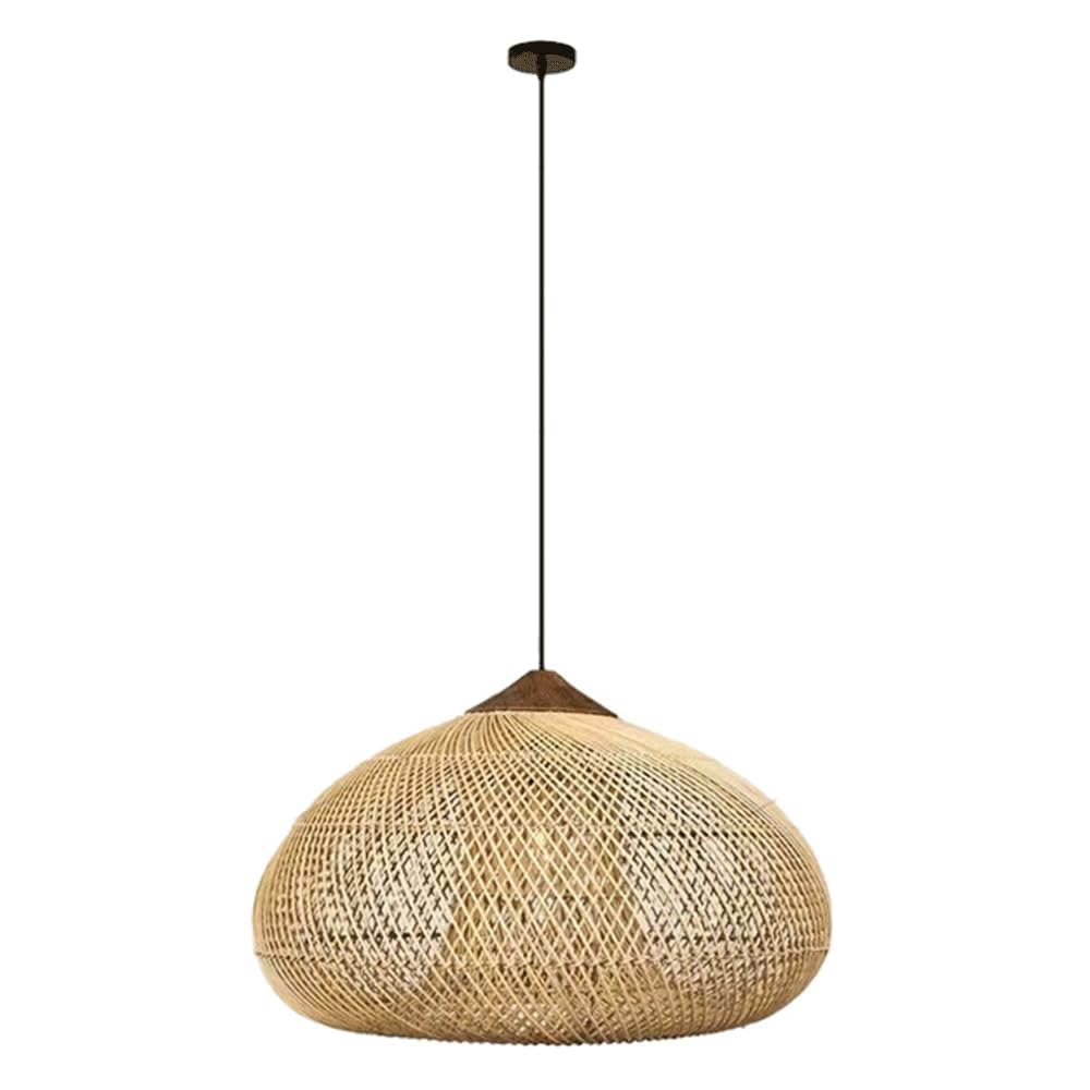 CJSLXGBL Rattan Chandelier Light Fixture, Boho Chandeliers Hand Woven Pendant Light, Chandeliers Dome Lampshade For Dining Room Kitchen Island Bedroom Foyer Hallway
