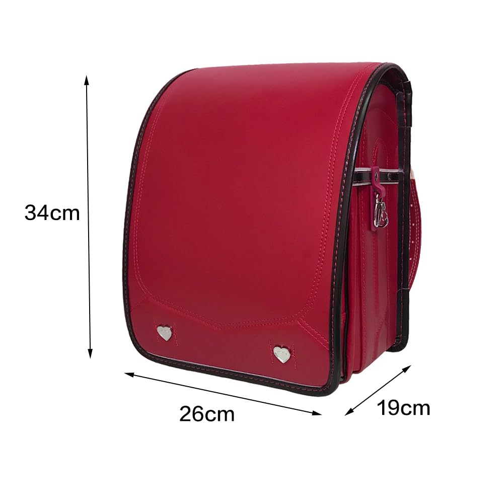 Zaino giapponese, borsa da scuola leggera antipioggia in pelle PU per studenti della scuola primaria per ragazzi e ragazze, chiusura automatica, blu (blu)