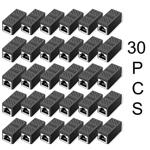 Image of ZUZONG RJ45 Coupler Ethernet Coupler in Line Coupler for Cat8 /Cat7 /Cat6 /Cat5e /Cat5 Ethernet Cable Extender Adapter Female to Female (30 PCS Black)
