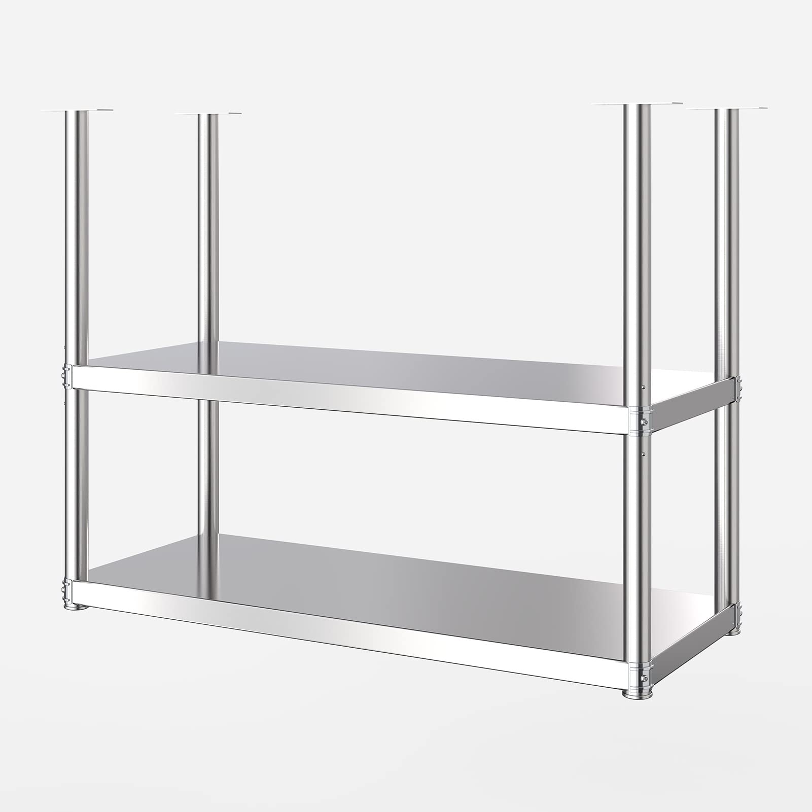 Mensola da cucina europea a 2 ripiani – Scaffale da soffitto per microonde, pentole, padelle e utens – Espositore da parete per ristoranti – Dimensioni: 70 x 35 x 80 cm
