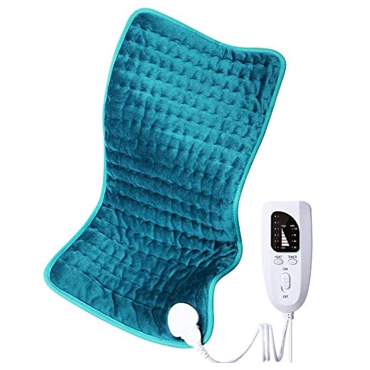 Electric Heating pad for Back/Shoulder/Neck/Knee/Leg Pain Relief, 6 Fast Heating Settings, Auto-Off, Machine Washable, Moist Dry Heat Options, Extra Large 12"x24"