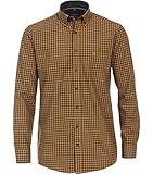 CASAMODA Comfort Fit Hemd Langarm Button Down Kragen Karo orange Größe L