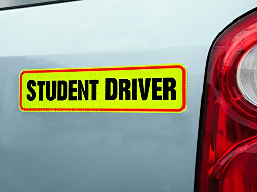 Reflective Student Driver Magnet | 12" Car Magnet Sticker For New & Beginner Drivers | Weatherproof & Magnetic | Accessories For Student Driver | Driving Signs Stickers #TOP3