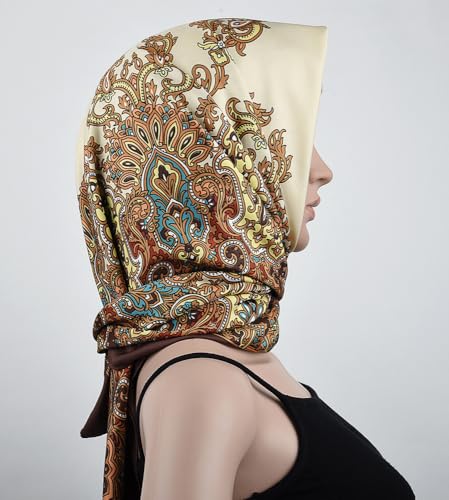 corciova XL 40x40 Satin Square – Oversized Silk-Feel Fashion Scarf for Women, Hair Wrap, Headband, Bandana, Neckwear2