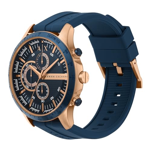 Armani Exchange Silicone Hampton Analog Blue Dial Men Watch-Ax2440, Blue Band - Image 2