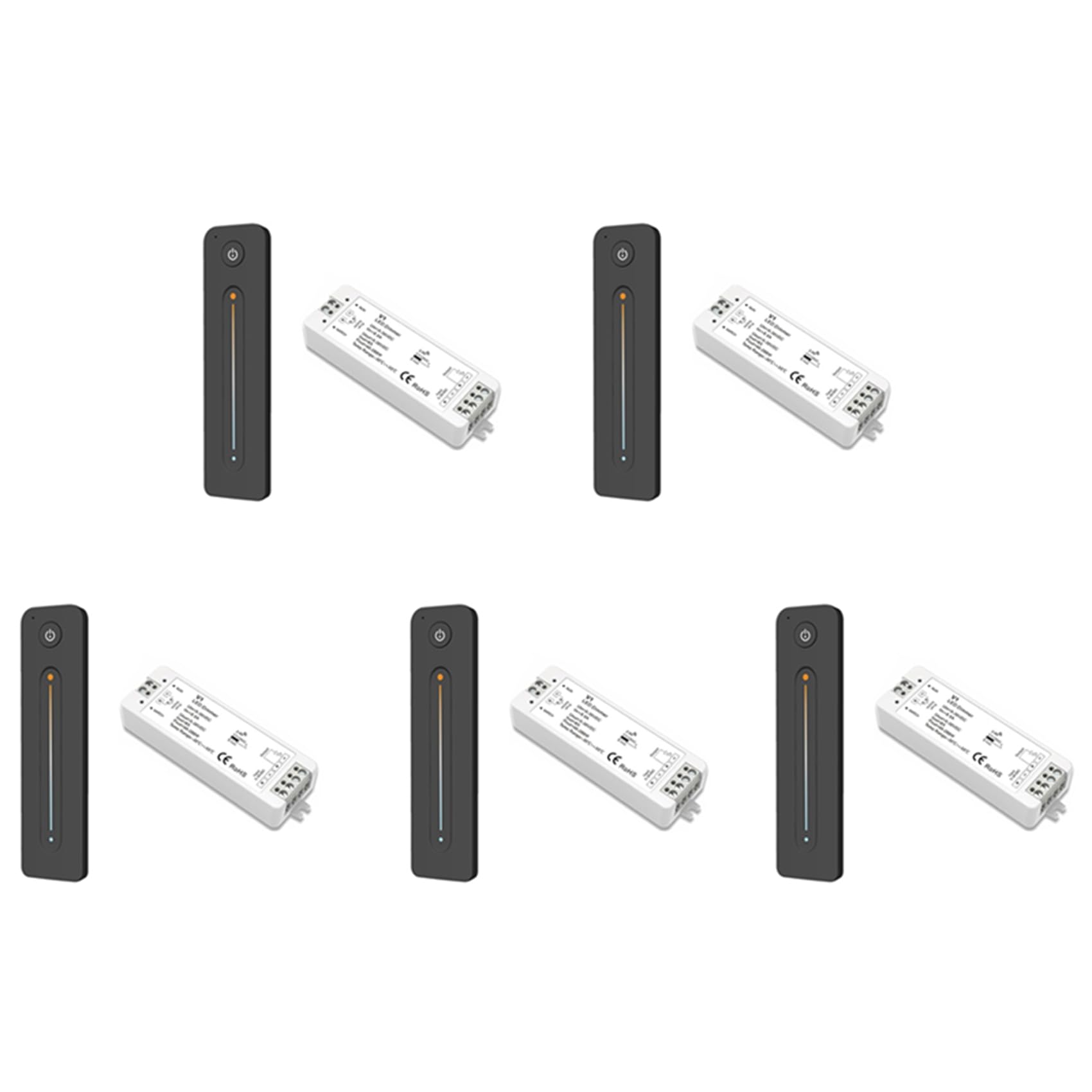 5X LED Dimmer 12V 5V 24V 36V 8A PWM Drahtloser RF Schalter mit 2,4G Helligkeits Anpassung Fernbedienung für LED Einfarb Streifen