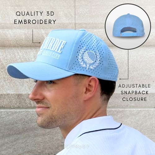 Image of CITRUSY Athletic Trucker Golf Hat | Performance Mens 5 Panel Cap | Cool Breathable Waterproof Workout Running Snapback