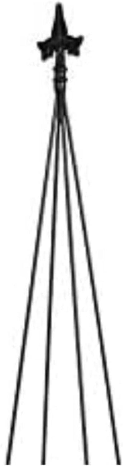 Fleur-De-Lis Wrought Iron Trellis for Climbing Plants, Elegant Black Metal Garden Art for Patio Yard Décor, Durable Plant Support Frame for Flowers, Vines, and Vertical Outdoor Landscaping