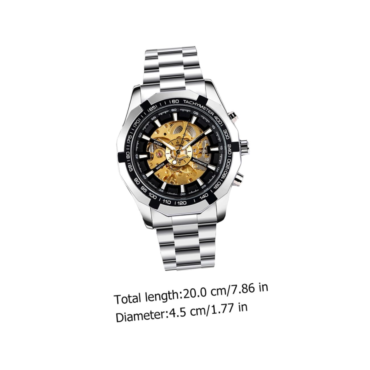 IMIKEYA 1pezzi Orologio Meccanico Scheletrato per Uomo Quadrante Chiaro Funzioni Impermeabili e Luminose senza Batteria Adatto Qualsiasi Occasione