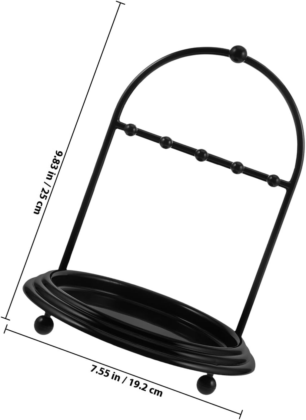 Jewelry Rack Stand Display Organizer with Tray for Earrings Necklaces Rings Bracelets Jewelry Holder Tower in Black for Dressing Table Storage and Display
