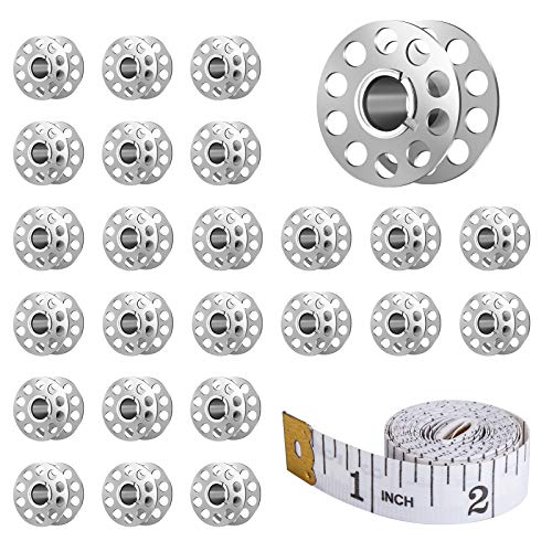 Bobbins, Metal Bobbins, 28PCS Bobbins for Sewing Machine, Premium Bobbins for Bro-Ther/Sin-ger/Baby-Lock Sewing Machine, Standard Size Sewing Machine Bobbins, Sewing Machine Accessories by BUZOOLA