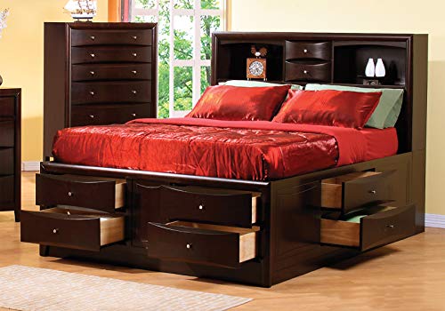 Coaster - Phoenix Contemporary Queen Bookcase Bed With Underbed Storage Drawers 200409Q #TOP2
