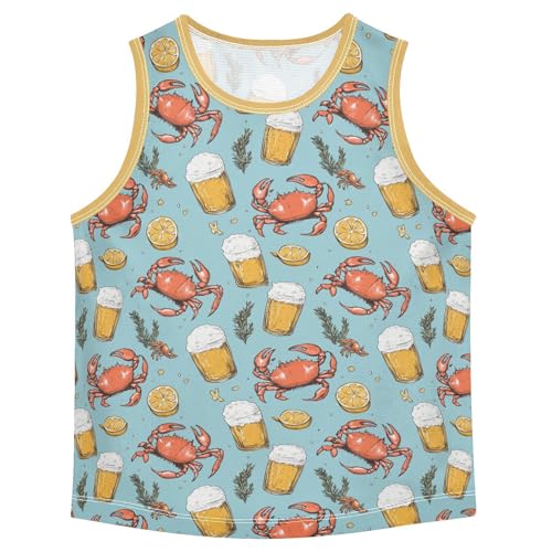 Baby Boys Sleeveless Tank Top Beer Crab Toddler Athletic Vest 3-10T