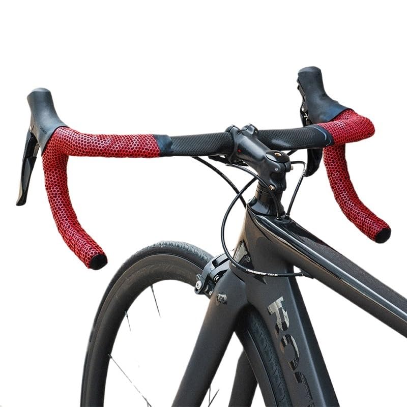 Lenkerband 1 Paar Radfahren Rennrad Lenkerband Cork Bar Tape + 2 Bar Plugs Racing Fahrrad Hand Bar Tape Wrap Supper Ribbon Lenkerband Rennrad (Color : Style 1-Red) Sport & Freizeit