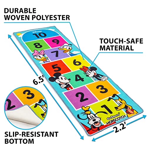 Image of GoSports Disney Mickey and Friends 6.5 ft Hopscotch Rug Indoor /Outdoor Playroom Game for Kids