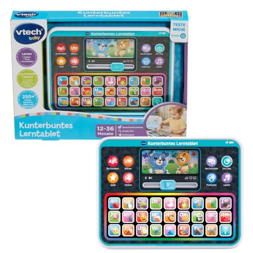 VTech Tablette d'apprentissage colorée - Tablette d'apprentissage Interactive ABC avec Clavier Arc-en-Ciel, Musique et Jeux éducatifs - Découvrir Les...