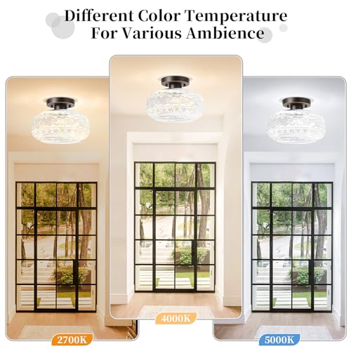 Apoto 3028C Semi Flush Mount Ceiling Light Fixture,Oil Rubbed Bronze Kitchen Lighting Fixtures Ceiling thumb #4