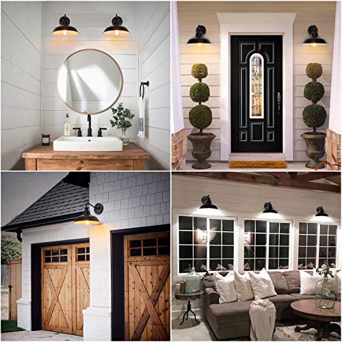 Gooseneck Wall Sconces Lighting, Vintage Industrial Indoor Light Fixture, Wall Mount Lamp Fixtures for Farmhouse, Bedroom, Bathroom Vanity, Living Room, Kitchen, Porch ( 2-Pack )