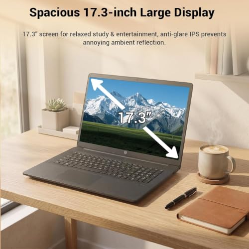 Image of HP 17.3 inch Business Laptop, Intel Core 5 120U (Up to 5.0 GHz, 10-Core), 16GB RAM, 256GB SSD, Wi-Fi 6, Windows 11 with Office 365 for The Web, Large Screen, 2026 Edition