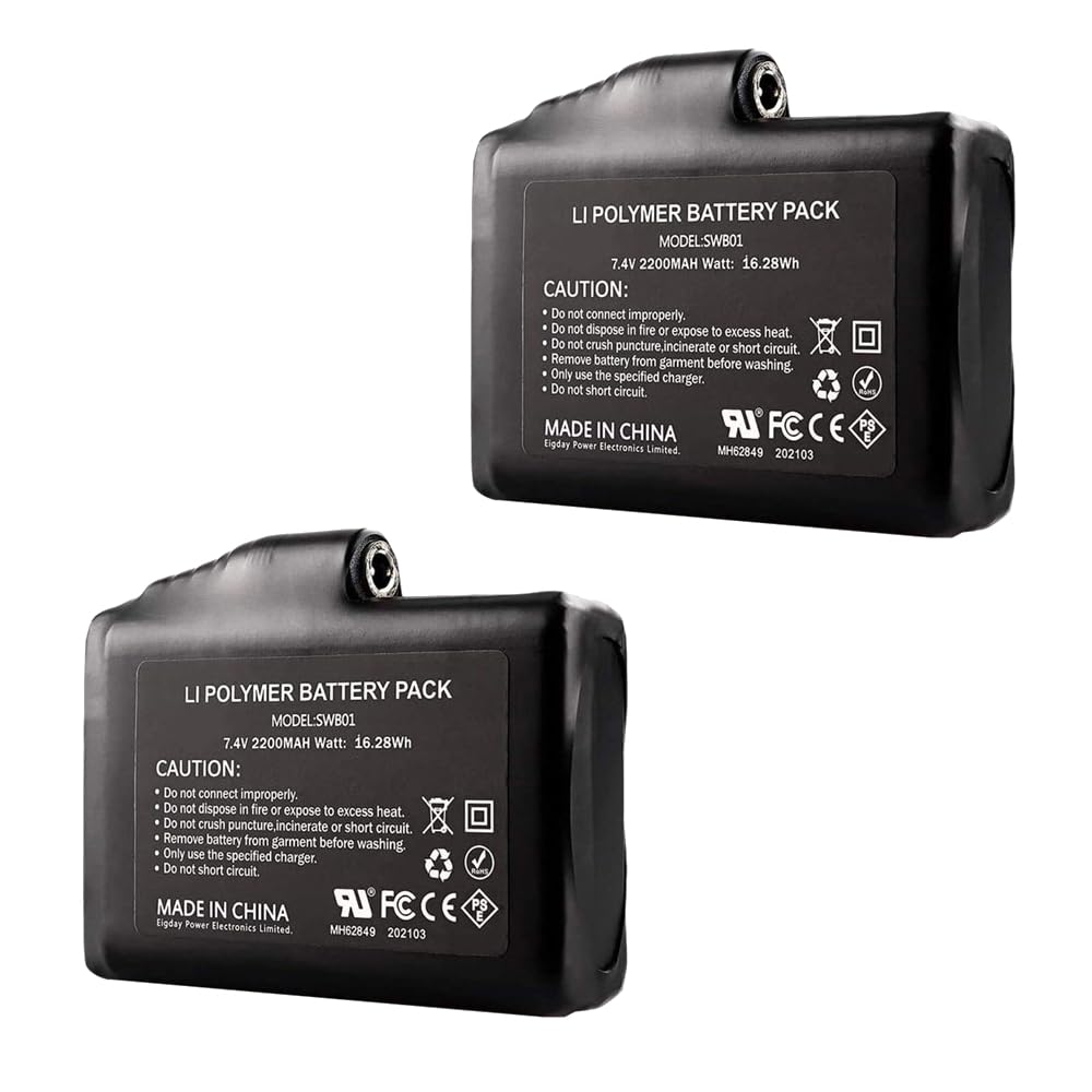 Batteria Ricaricabile Li-Po 7.4V 3000mAh Per Pantofole E Guanti Riscaldati, Con Spina DC 3.5x1.35mm, 2 Pezzi