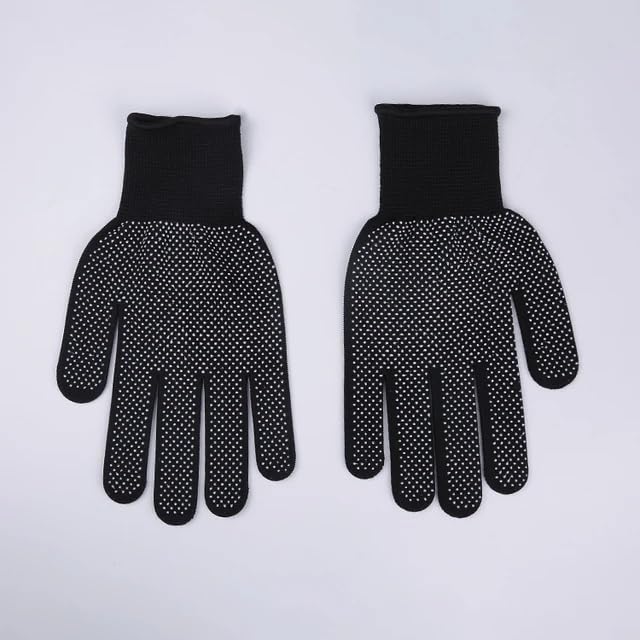 Sports PVC-Dotted Cotton Gloves for Enhanced Grip - Ideal for Cricket, Biking, Outdoor Adventures, and Work (Pair, Black)-image-30