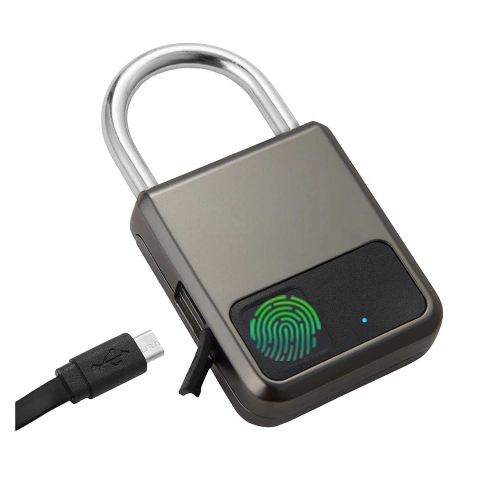 Smart Lock, Fingerprint Padlock Waterproof Smart Keyless Security Locker Lock Anti-Theft USB Charge for Bike Gym Luggage for Front Door