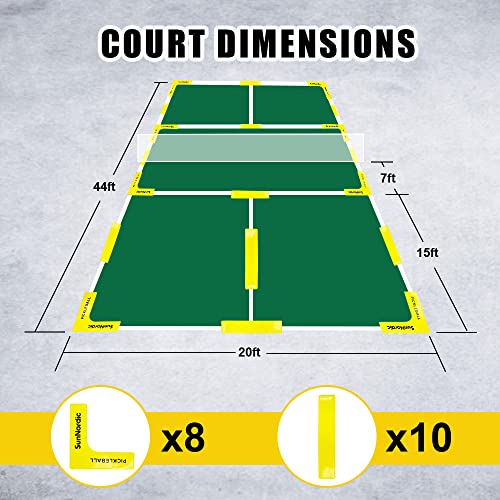 pickleball court marker kit - official size lines set with drawstring bag create your own court for driveway backyard park amp lawn