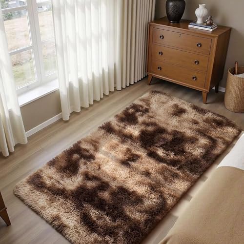 Tapis salon moderne 200 x 310 cm grand format et doux de couleur brun - 8