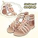 Vonair Girls Gladiator Sandals Cute Open Toe Breathable Summer Shoes with Rubber Sole (Little Kid/Big Kid) Gold US 3