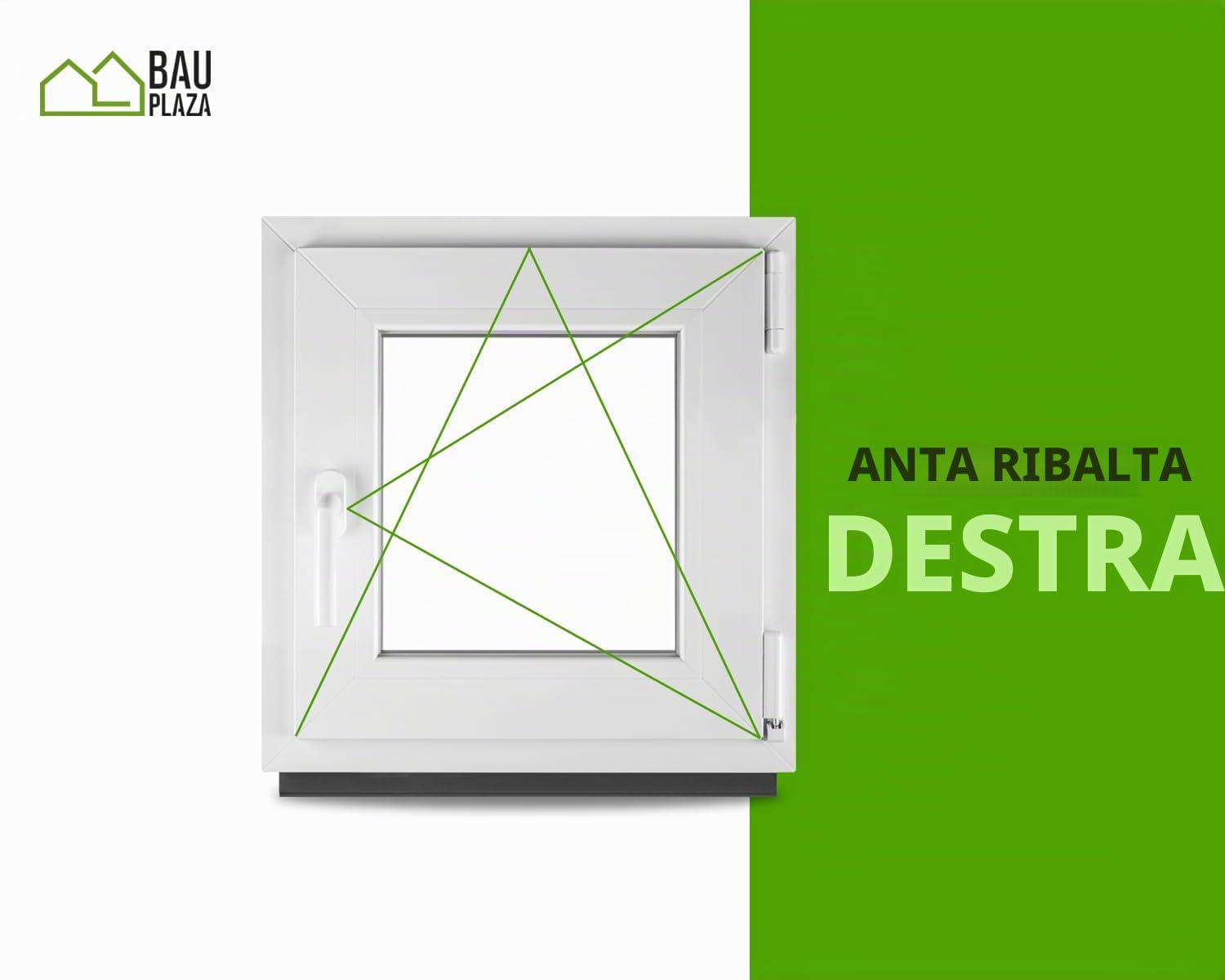 Finestra Serramenti in pvc Bianco - Vetro camera Larghezza x Altezza 70 x 70 cm apertura Destra 700 x 700 mm Funzione Girevole - Ottima scelta