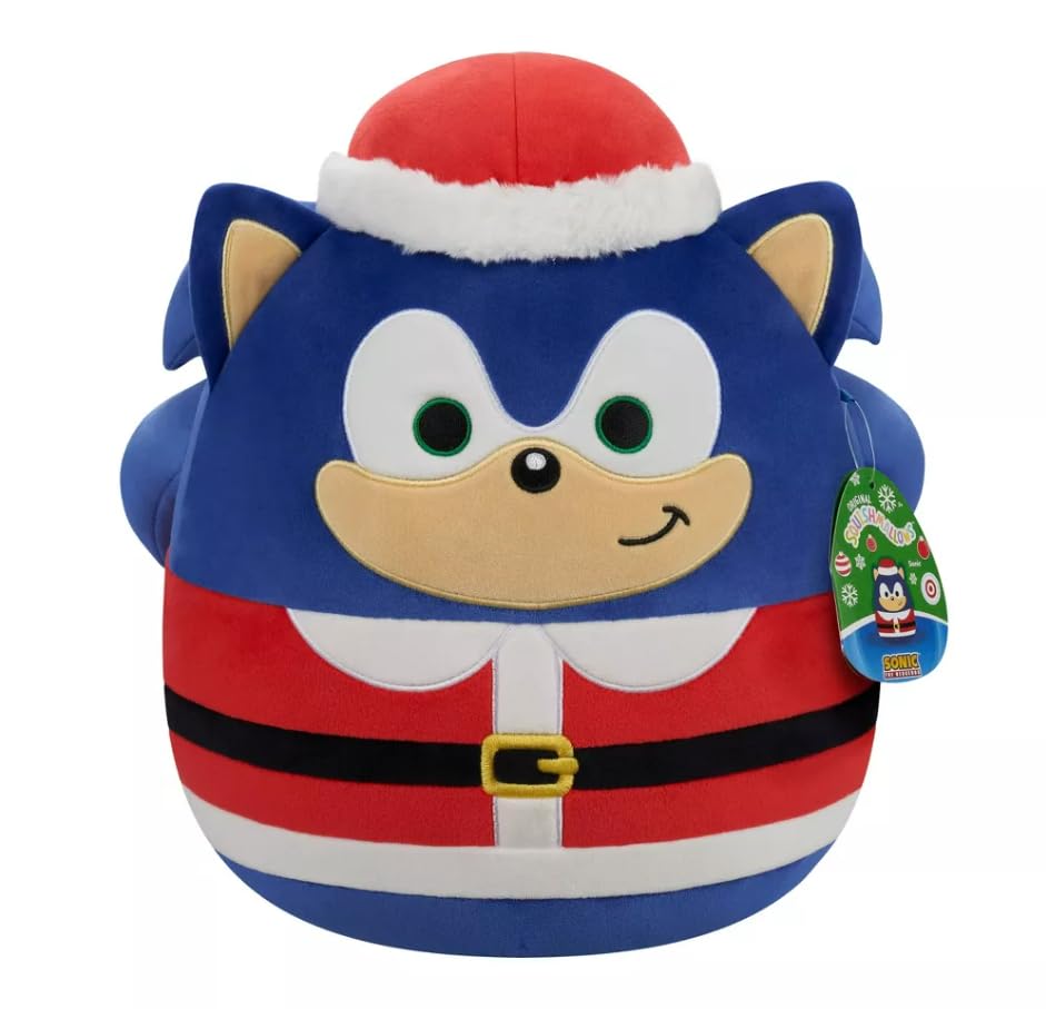 Squishmallows Sonic The Hedgehog 12 Inch Plush in Santa Costume