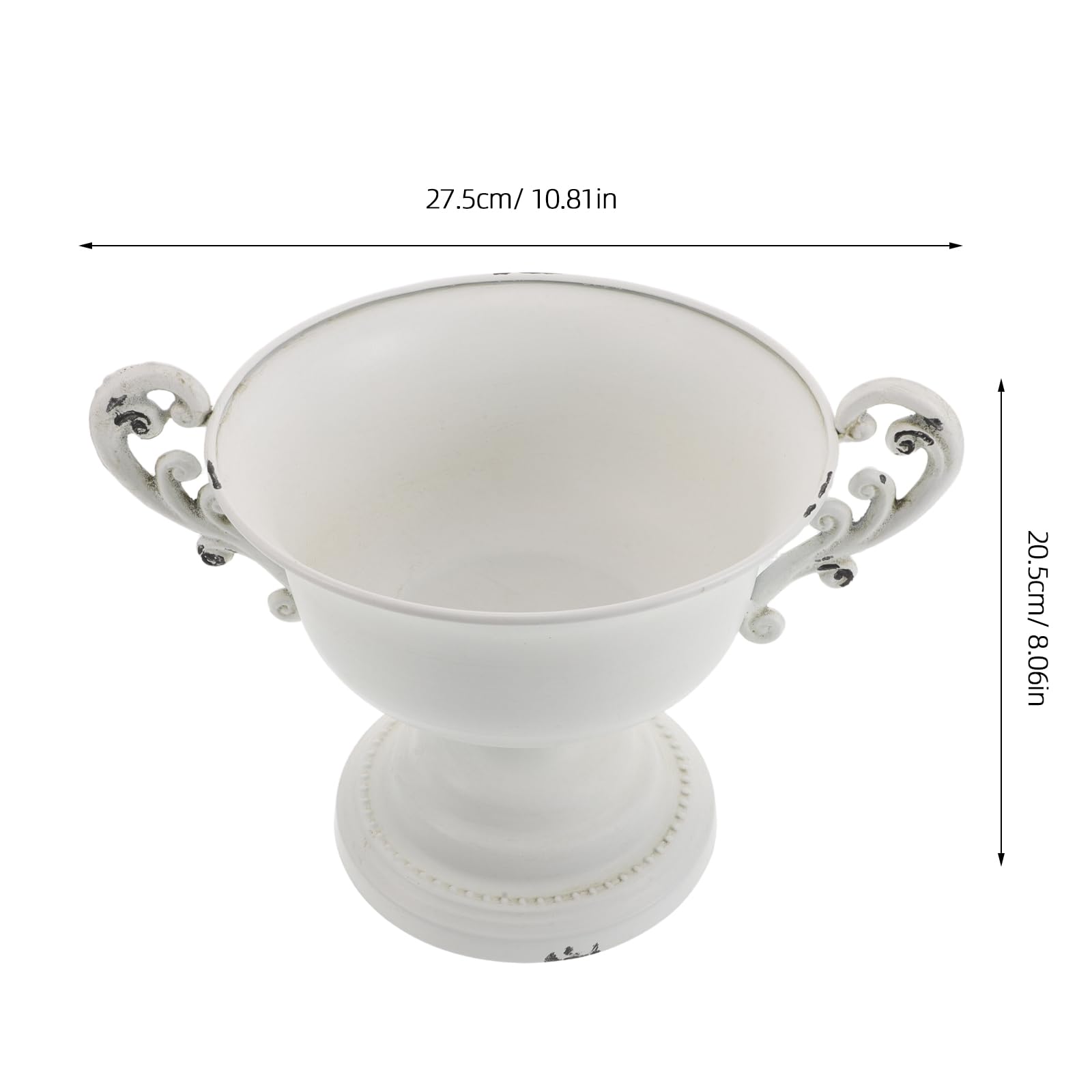 Vintage Metall Pflanzgefäß Urnenform 28cm Rustikaler Blumentopf aus Eisen für Terrasse Garten Dekorative Gartenvase für Innen und Außen Handgefertigt mit Breiter Öffnung