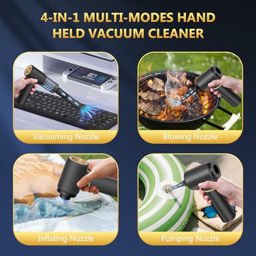 Image of BSRCO 15000Pa Powerful Handheld Car Vacuum Cordless, 4-in-1 Multi-Function Hand Vacuum Cleaner with Type-C Charge, Dual Suction Modes,HEPA Filter, Ultra Lightweight (1.25lbs) for Home, Car & Pet Hair