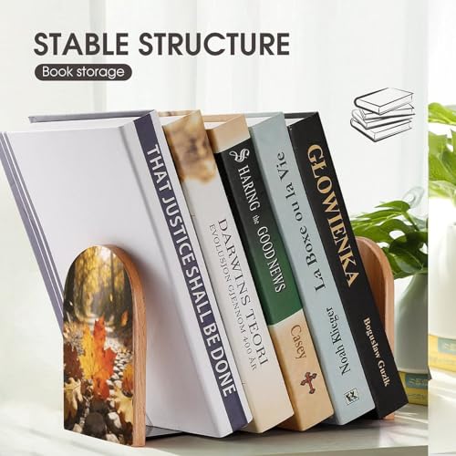Sujetalibros de hojas de otoño, el regalo decorativo de madera ideal para lectores 8