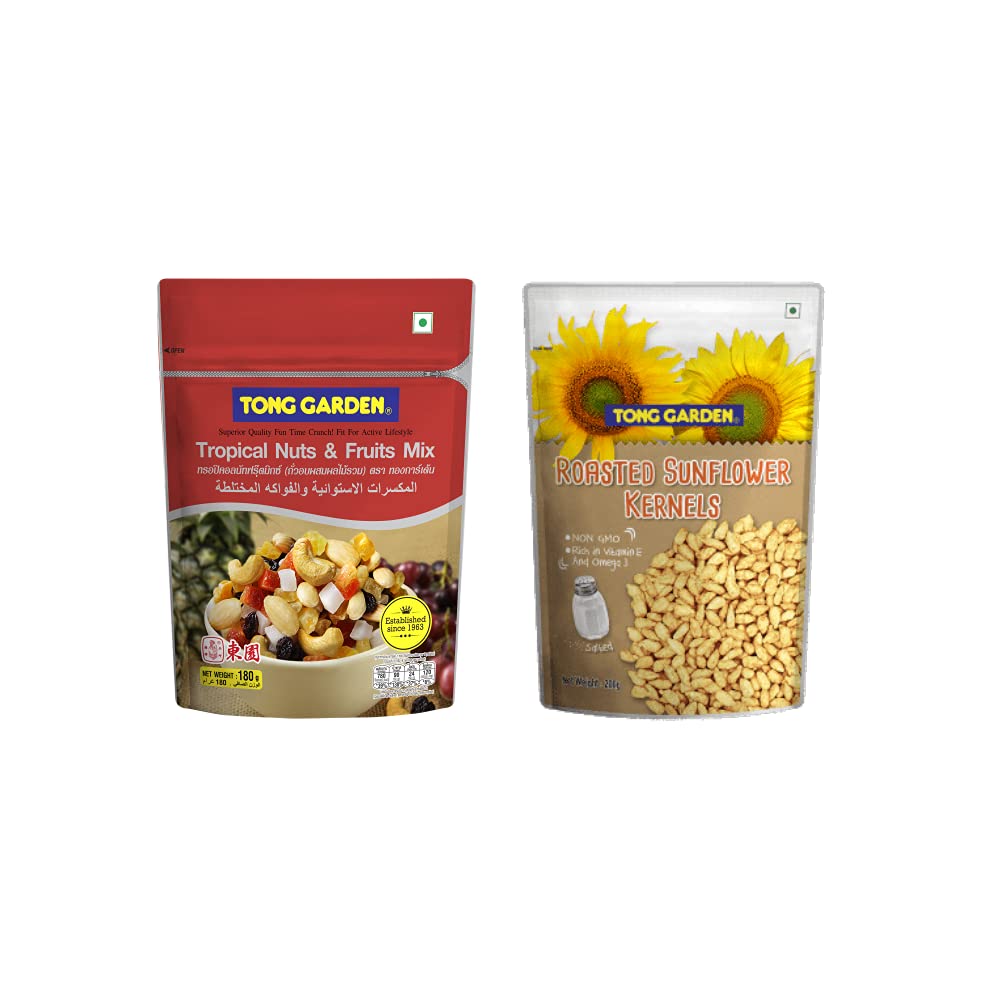 Tong Garden Imported - Fruit Nuts & Super Seeds Combo(Roasted Sunflower 200G*1, Tropical Nuts 180G*1) (B095Y3FZTT) Amazon Price History, Amazon Price Tracker