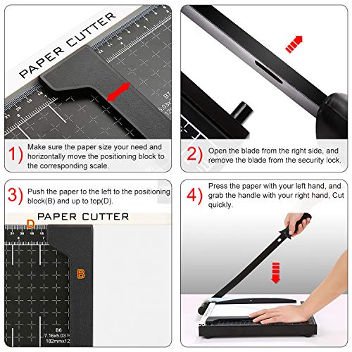 Coupe-papier A4 noir pour photos et documents de bureau - 7