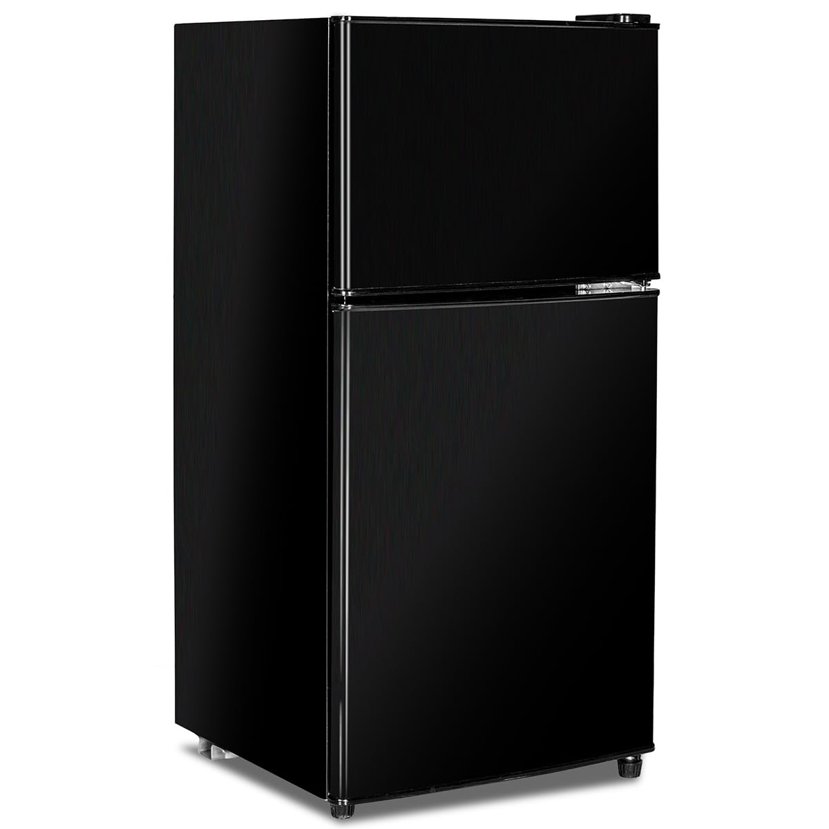 Anukis Compact Refrigerator 3.2 Cu Ft 2 Door Mini Fridge with Freezer for Apartment, Dorm, Office, Family, Basement, Garage - Black