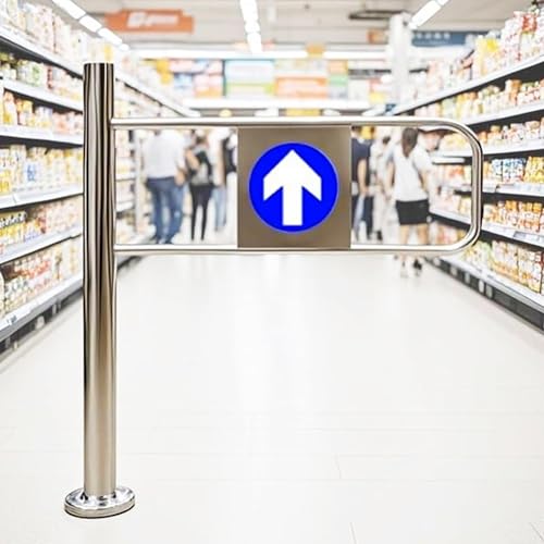 Puerta oscilante de rebote automática, puerta de tráfico unidireccional para entradas al mercado, puerta de acceso segura para almacenes y zonas de alto tráfico, solución de seguridad duradera y