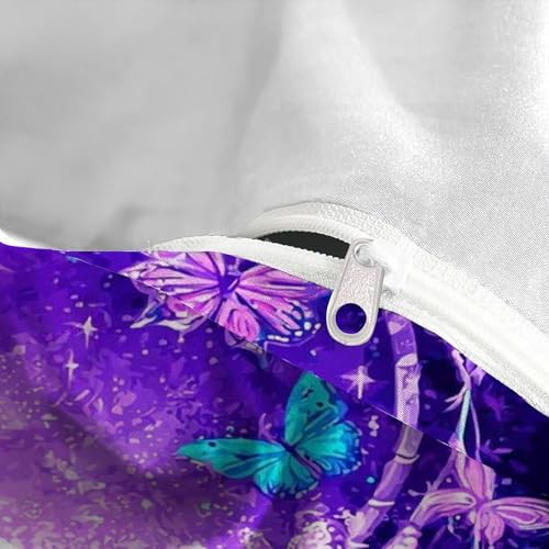 Parure de couette moon papillon en microfibre 200x200 cm avec 2 taies d'oreiller