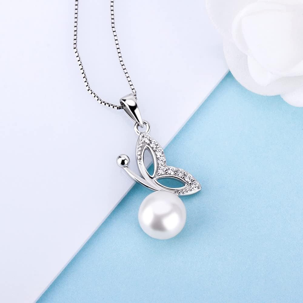 Sterling Silver Cubic Butterfly Bail Pin Pendant Fitting for Pearl Jewelry, Design Pendant Mount for Women DIY Jewelry Making
