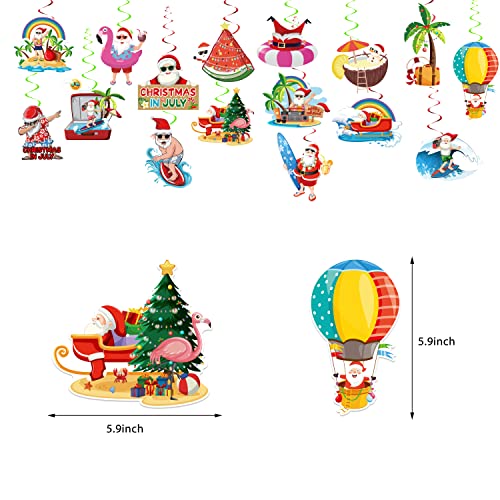 33Pcs July Christmas Hanging Swirl Decorations Hawaii Mele Kalikimaka Christmas Foil Swirls Ceiling Decorations For Baby Its Warm Outside Banner Tropical Summer Christmas Party Decorations #TOP2